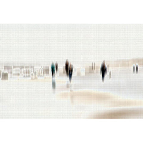 Walking People I Black Modern Wood Framed Art Print with Double Matting by Rossmeissl, Gerhard