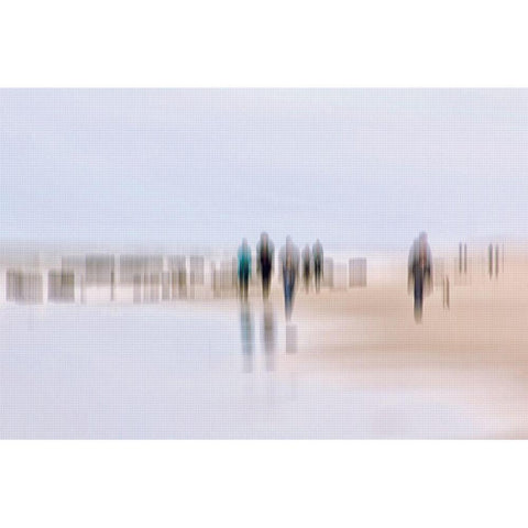 Walking People III Gold Ornate Wood Framed Art Print with Double Matting by Rossmeissl, Gerhard