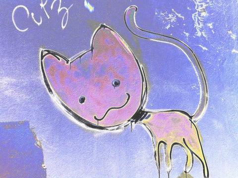 Katze 2 Black Ornate Wood Framed Art Print with Double Matting by Weissing, Gerd