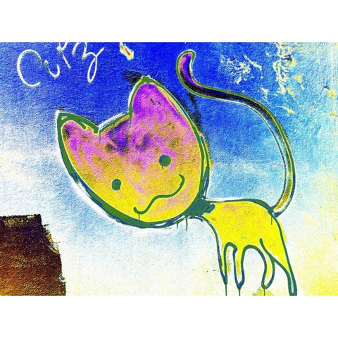 Katze 3 White Modern Wood Framed Art Print by Weissing, Gerd