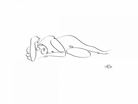 Sleep 01 White Modern Wood Framed Art Print with Double Matting by Mahdavi, Gholam Reza