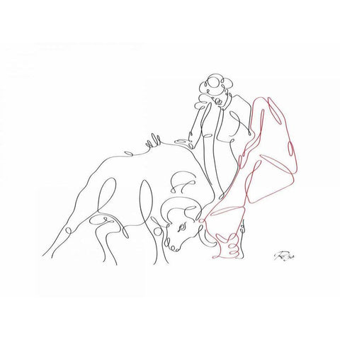 Matador 03 Black Modern Wood Framed Art Print with Double Matting by Mahdavi, Gholam Reza