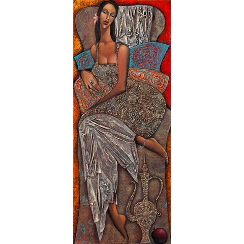 Tagesruhe Black Modern Wood Framed Art Print with Double Matting by Tsantekidou, Rose