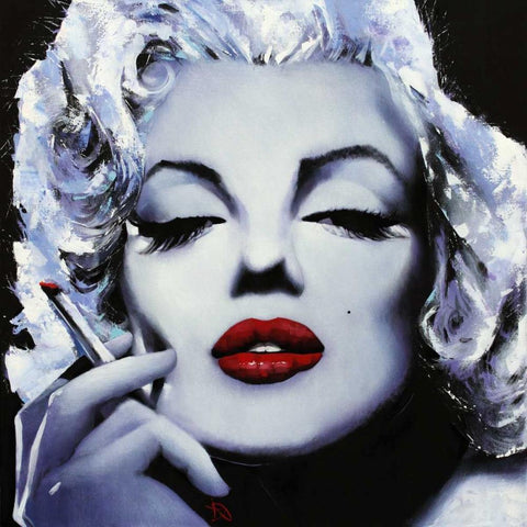 Marilyn Black Modern Wood Framed Art Print with Double Matting by Tsantekidou, Rose