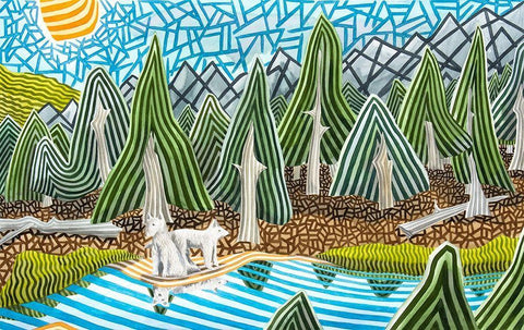 En tierras salvajes White Modern Wood Framed Art Print with Double Matting by Ortas, Javier