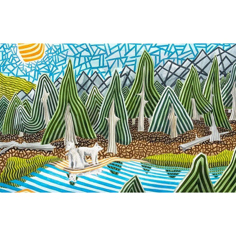 En tierras salvajes Gold Ornate Wood Framed Art Print with Double Matting by Ortas, Javier