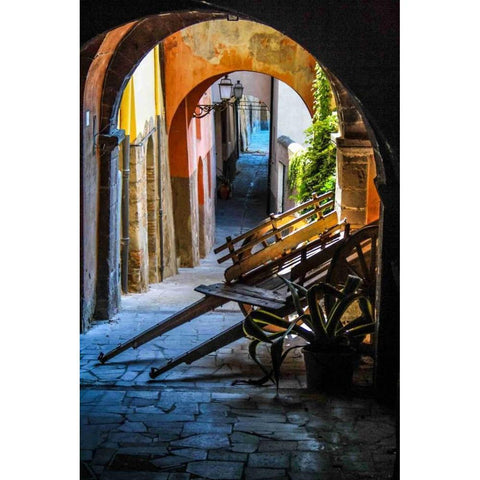 Marktkarren Black Modern Wood Framed Art Print by Greiling, Jurgen