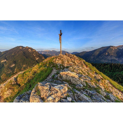 Abend am Kofel Gold Ornate Wood Framed Art Print with Double Matting by Scholz, Markus