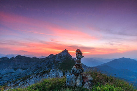 Hochiss und Steinmandl White Modern Wood Framed Art Print with Double Matting by Scholz, Markus