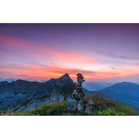 Hochiss und Steinmandl Gold Ornate Wood Framed Art Print with Double Matting by Scholz, Markus