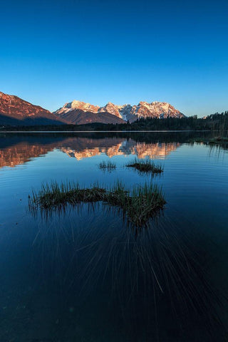 Das letzte Licht, irgendwo in Bayern White Modern Wood Framed Art Print with Double Matting by Scholz, Markus