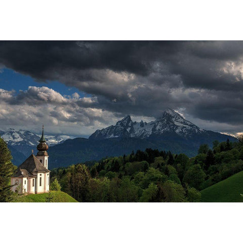 Maria Gern und Watzmann Gold Ornate Wood Framed Art Print with Double Matting by Scholz, Markus