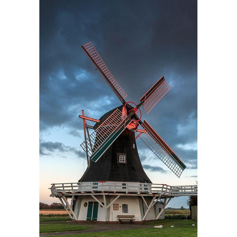 Seriemer Muehle Black Modern Wood Framed Art Print with Double Matting by Scholz, Markus