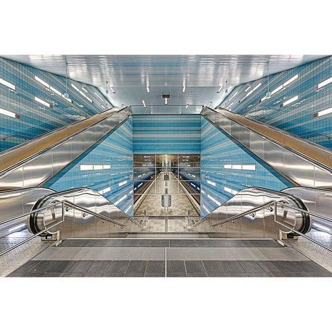 Ãœberseequartier No. 1 White Modern Wood Framed Art Print by Belhadi, Michael