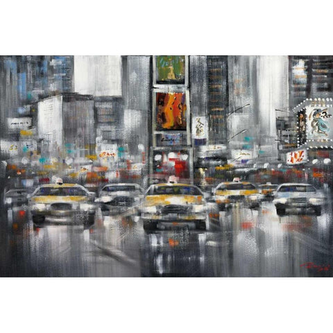 Taxi I White Modern Wood Framed Art Print by Madjid