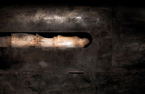 Torpedo Black Ornate Wood Framed Art Print with Double Matting by Krause, Michael