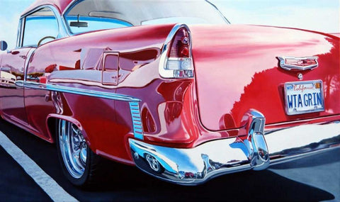 Chevy on Chevy Reflections White Modern Wood Framed Art Print with Double Matting by Schuh, Michael