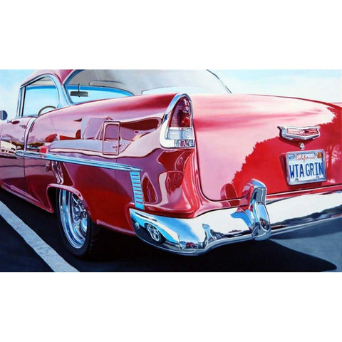 Chevy on Chevy Reflections White Modern Wood Framed Art Print by Schuh, Michael