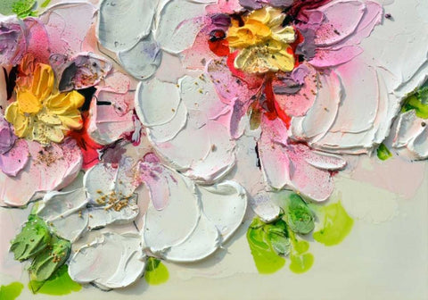 Margherita 1 White Modern Wood Framed Art Print with Double Matting by Beletti, Nicole