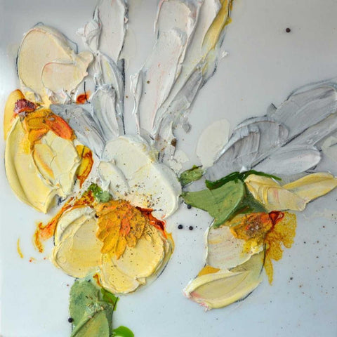 Iris White Modern Wood Framed Art Print by Beletti, Nicole