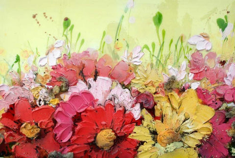 Campo giallo White Modern Wood Framed Art Print with Double Matting by Beletti, Nicole