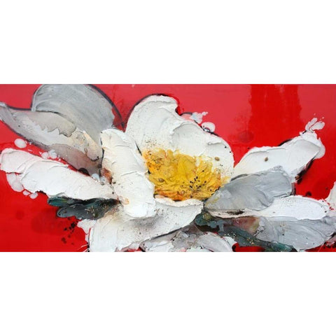 Peonia in rosso Black Modern Wood Framed Art Print by Beletti, Nicole