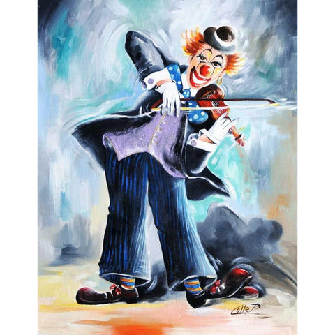 Clown I Black Modern Wood Framed Art Print with Double Matting by Colle, Pasquale