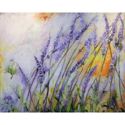 Lavendel III Gold Ornate Wood Framed Art Print with Double Matting by Ruther, Petra