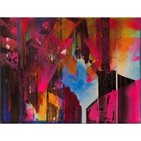 City Dawn White Modern Wood Framed Art Print by Anders, Rainer