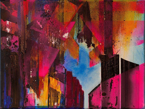 City Dawn Black Ornate Wood Framed Art Print with Double Matting by Anders, Rainer