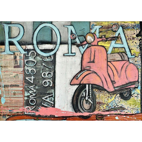 Roma II Black Modern Wood Framed Art Print with Double Matting by HÃ¼ttner, Rainer