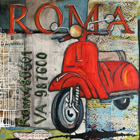 Roma I Black Modern Wood Framed Art Print with Double Matting by HÃ¼ttner, Rainer