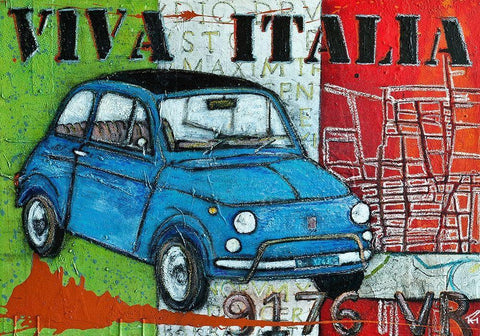 Viva Italia White Modern Wood Framed Art Print with Double Matting by HÃ¼ttner, Rainer