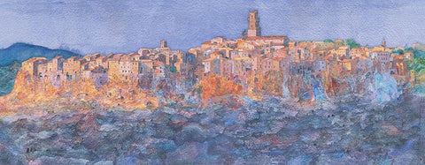 Pitigliano Black Ornate Wood Framed Art Print with Double Matting by Westphal, Ralf