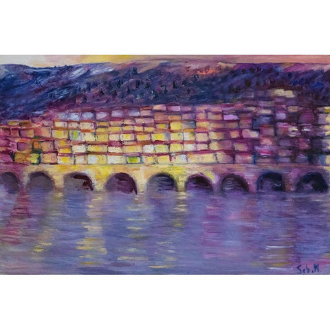 Menton Black Modern Wood Framed Art Print with Double Matting by Montel, SÃ©bastien