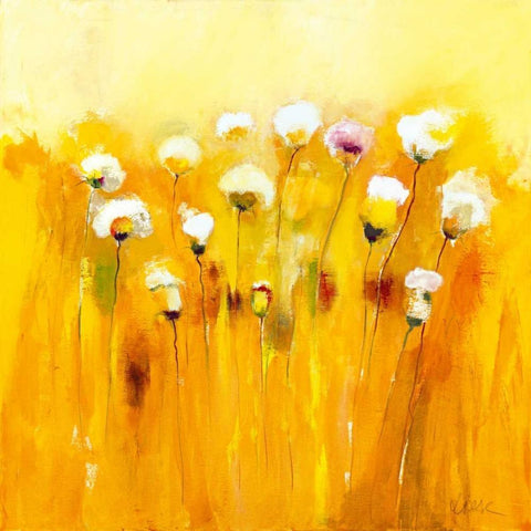 Summerfields I White Modern Wood Framed Art Print with Double Matting by Strunk, Anne L.