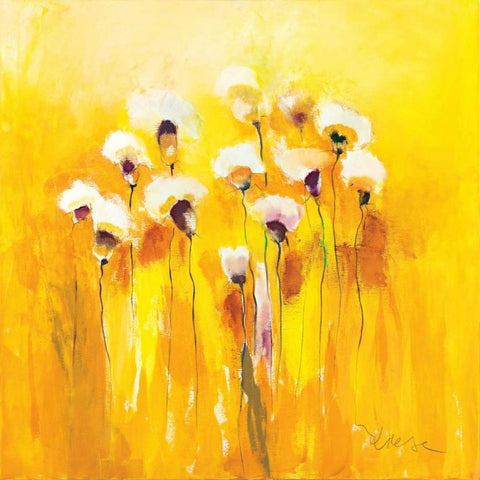 Summerfields III White Modern Wood Framed Art Print with Double Matting by Strunk, Anne L.