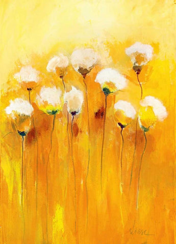 Summerfields II White Modern Wood Framed Art Print with Double Matting by Strunk, Anne L.