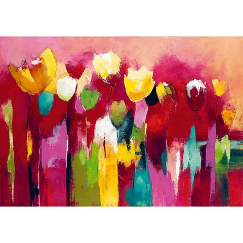 Townflowers II Black Modern Wood Framed Art Print by Strunk, Anne L.