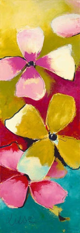 Melody I White Modern Wood Framed Art Print with Double Matting by Strunk, Anne L.
