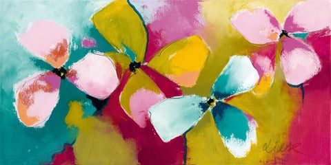 Melody III White Modern Wood Framed Art Print with Double Matting by Strunk, Anne L.