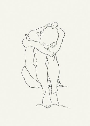 Akt 4 Black Ornate Wood Framed Art Print with Double Matting by Maier, Werner