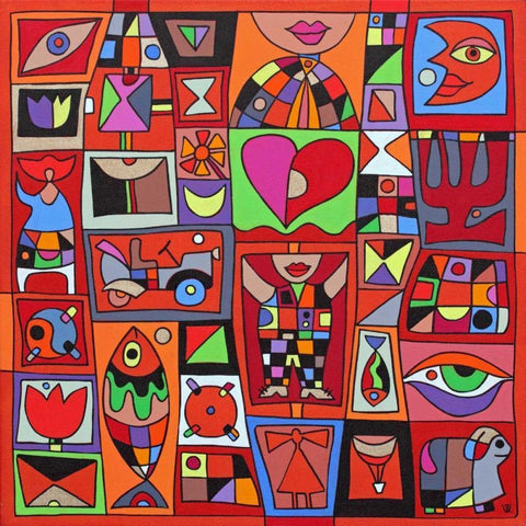 Birthday White Modern Wood Framed Art Print with Double Matting by Safronow, Wlad