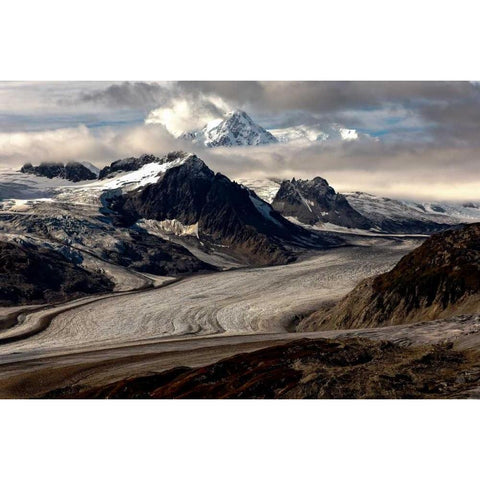 Barrett Glacier Black Modern Wood Framed Art Print with Double Matting by Stalowy, John