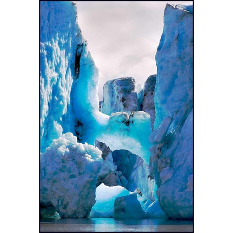 Blue Ice Gold Ornate Wood Framed Art Print with Double Matting by Stalowy, John