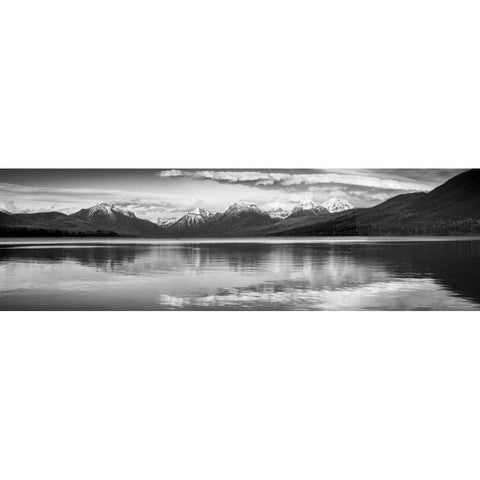 St Marys Lake Black Modern Wood Framed Art Print with Double Matting by Stalowy, John