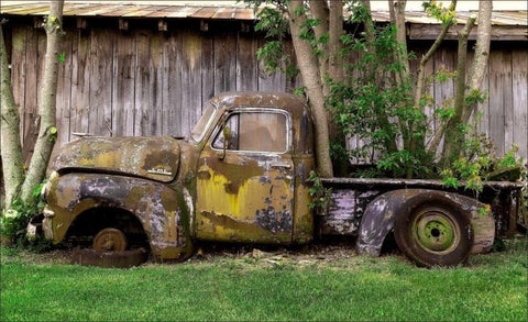 GMC Black Ornate Wood Framed Art Print with Double Matting by Stalowy, John