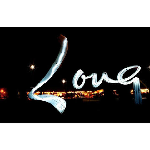 Love White Modern Wood Framed Art Print by Stalowy, John