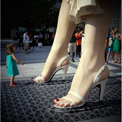 Marilyn and Girl Gold Ornate Wood Framed Art Print with Double Matting by Stalowy, John