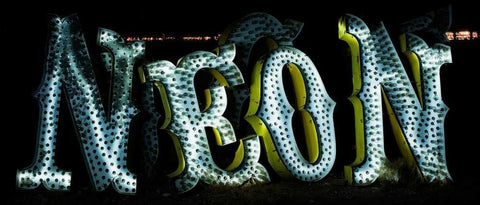 Neon 1 White Modern Wood Framed Art Print with Double Matting by Stalowy, John